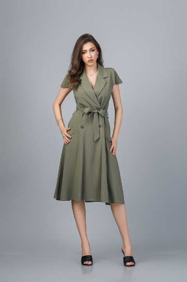 Imagine Rochia Karol kaki din in