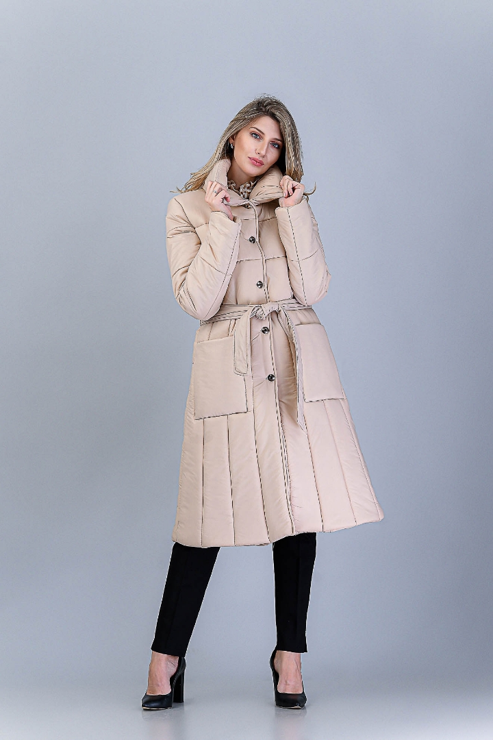 Imagine Geaca Irene Bej matlasata