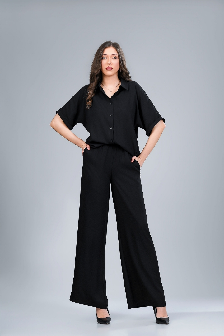 Imagine Pantalon Flara Negru